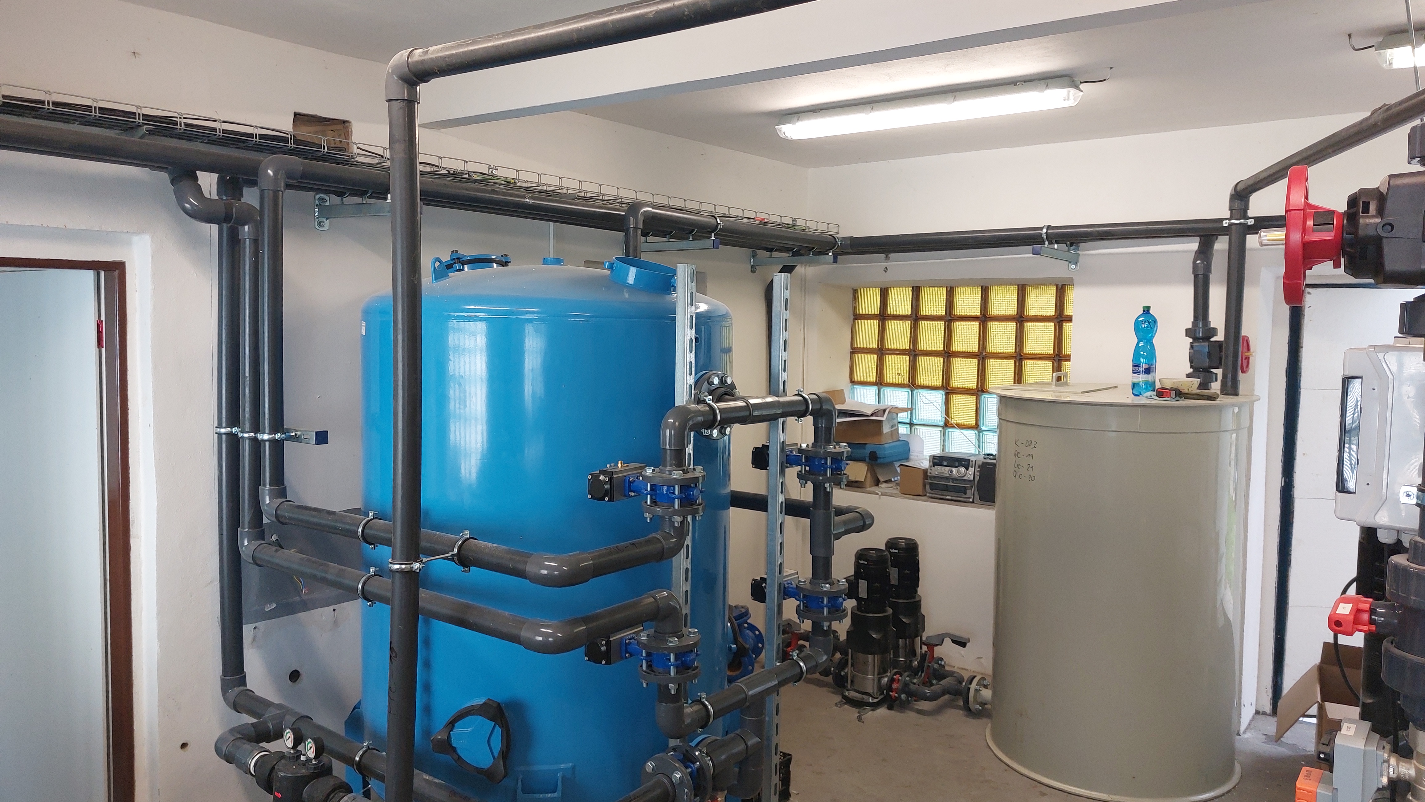 Water treatment equipment connected to a boiler