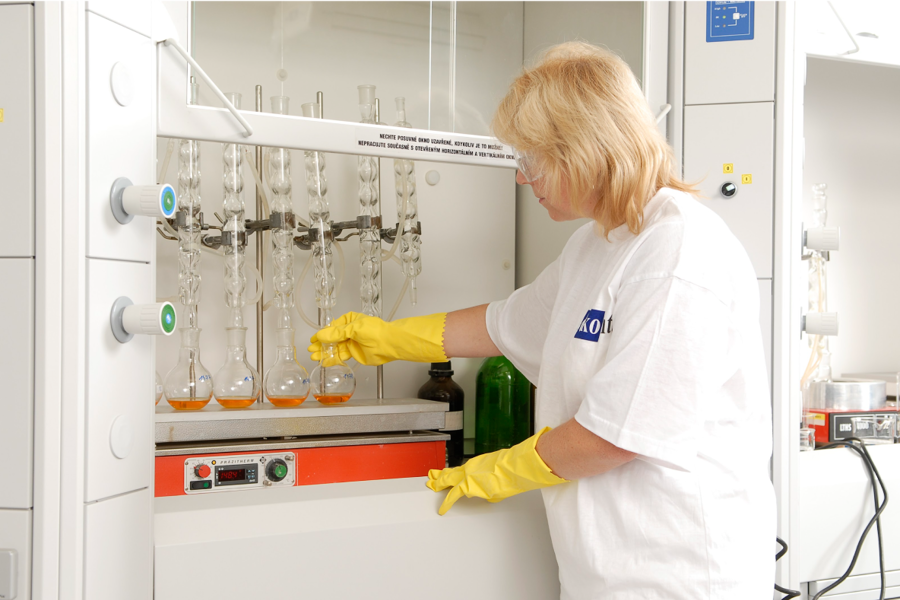 woman working with samples in a laboratory