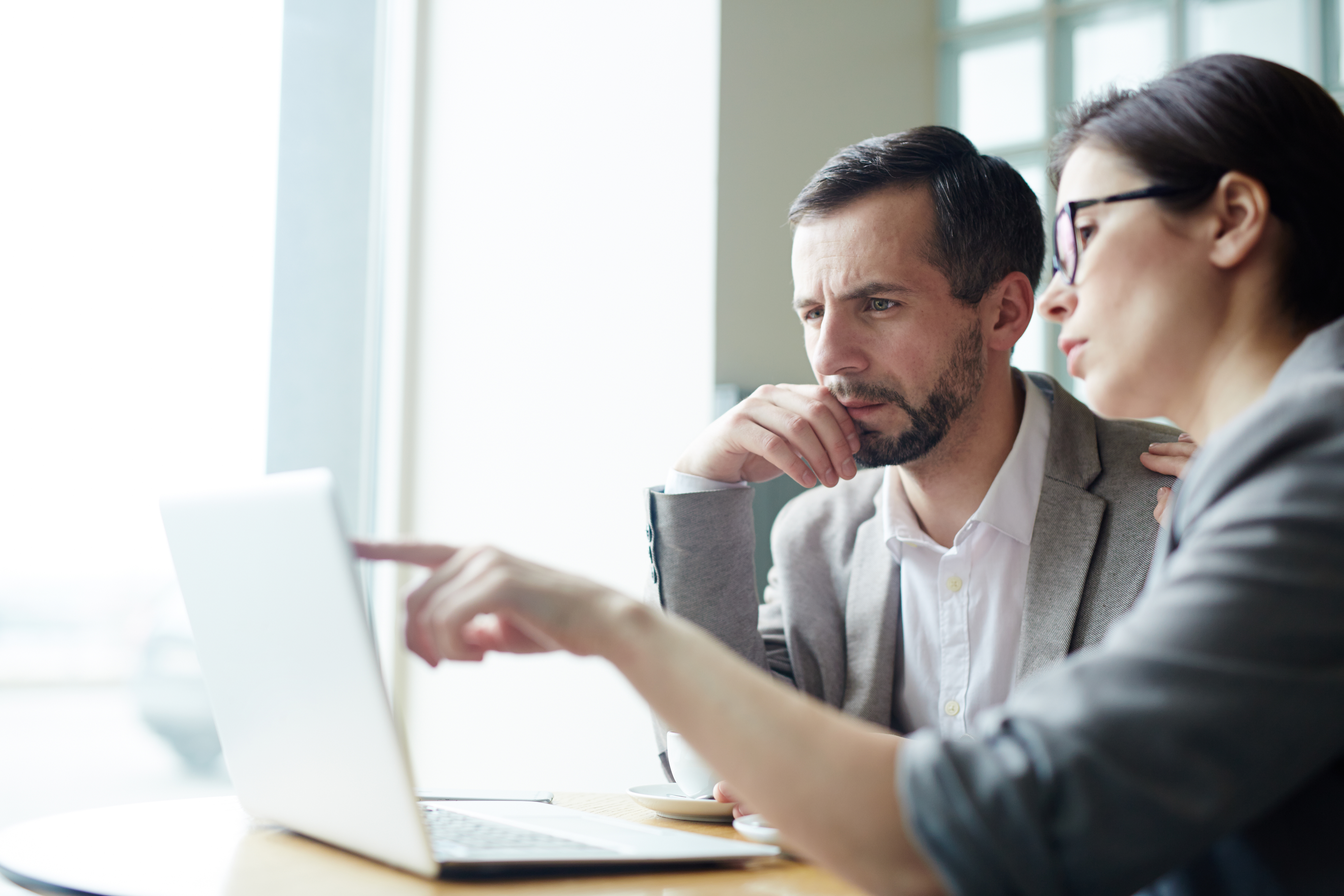 woman offering consultation to a man