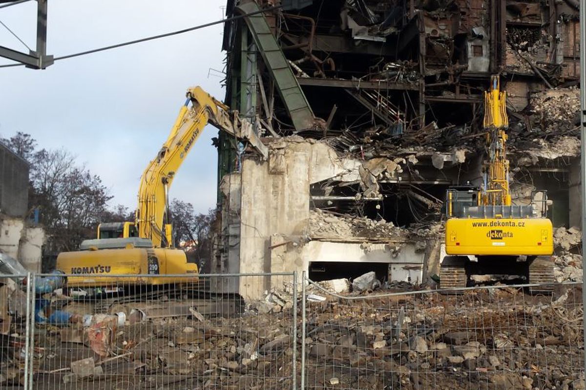 Demolition of the K2 boiler room, Kladno-Dubí